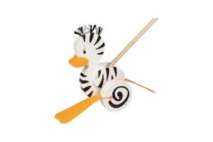 Goki Houten Duwfiguur Zebra Eend