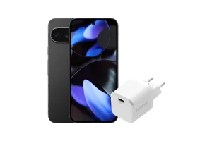 Google Pixel 9 128GB Zwart 5G + BlueBuilt Oplader 30W Wit