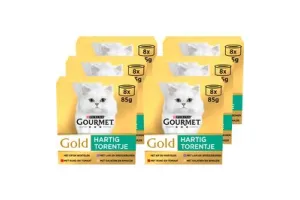 Gourmet Gold Hartig Torentje - Kattenvoer Natvoer - Vlees met groente mix - 48 x 85 g