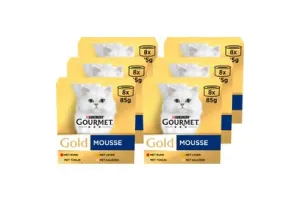 Gourmet Gold Mousse - Kattenvoer Natvoer - Tonijn Lever Kalkoen &amp; Rund - 48 x 85 g