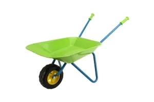 Groene kruiwagen van metaal 78 cm voor kinderen - Buitenspeelgoed