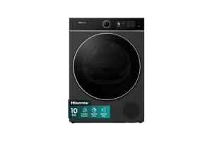 Hisense DH5I104BBAB - Wasdroger - 10 kg - Zwart - Warmtepomp - Vrijstaand - Energieklasse A - Auto Dry - iCare - iDry - Trommelverlichting - ConnectLife - TouchScreen - Stoom functie - Anti Kreuk