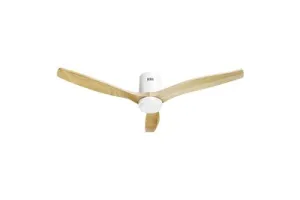 Hombli Slimme Plafondventilator met verlichting - O132 cm - Incl. Afstandsbediening - Wit &amp; Licht Hout