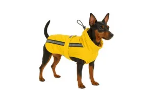 Hondenjas - Regenjas hond - Waterdichte hondenregenjas met borst- en buikbedekking - Flamingo Regenjas Ciro Geel - 35 cm