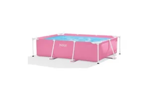 Intex Metal Rectangular Frame opbouwzwembad - rechthoekig - roze L220xB150xH60cm