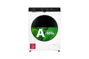 Inventum VWM8010W - Wasmachine - 8kg - 14 programma's - 1400 toeren - Energieklasse A-10% - Steam Clean - Stil: 72 dB - Wit/Zwart