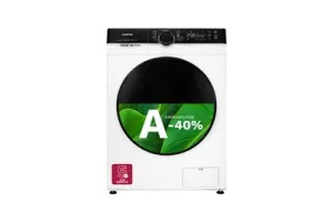Inventum VWM9010W wasmachine 9 kg 1400 toeren energieklasse A-40% SteamClean stil functie wit zwart