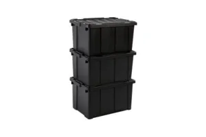 IRIS Powerbox Robuust Opbergbox - 68L - 100% Recycled Kunststof - Zwart - Set van 3