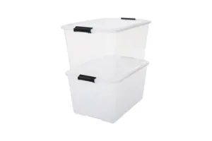 IRIS Topbox Opbergbox - 45L - Kunststof - Transparant - Set van 2