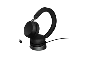 Jabra Evolve2 75 USB C Draadloze Office Headset met oplaadstandaard Zwart