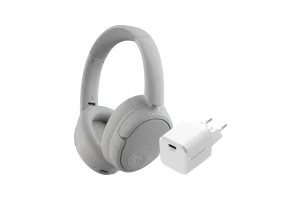 JBuds Lux ANC Wit + BlueBuilt Power Delivery Oplader met Usb C Poort 20W Wit