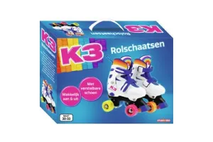 K3 - Rolschaatsen - Verstelbaar in 4 maten - Maat 30/33 - Met stopper - Wit -Regenboog
