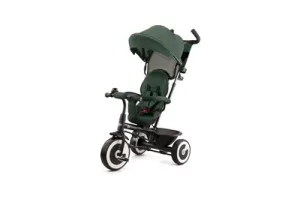 Kinderkraft ASTON - driewieler voor kinderen van 9m-5 jaar - draaibare zitting - vrijloopfunctie - inklapbare kap - verstelbare duwstang - veilige riemen - lekvrije wielen - praktische accessoires - ideaal voor wandelingen - Groen
