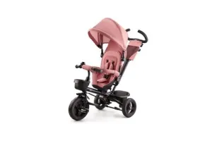 Kinderkraft AVEO driewieler voor kinderen van 9m-5 jaar - draaibare zitting - inklapbare constructie - lekvrije wielen - verstelbare duwstang - veilige riemen - comfortabel hoog rugleuning - praktische accessoires - ideaal voor wandelingen - Roze