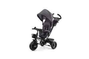 Kinderkraft AVEO driewieler voor kinderen van 9m-5 jaar - draaibare zitting - inklapbare constructie - lekvrije wielen - verstelbare duwstang - veilige riemen - comfortabel hoog rugleuning - praktische accessoires - ideaal voor wandelingen - Grijs