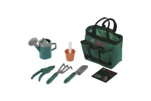Klein Toys Bosch tuin 6-delige tuintas - schop, hark, plantenpot, gieter, snoeischaar, plantinstructies en stokjes - groen