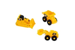 Klein Toys Cat bouwvoertuigen set - kiepvrachtwagen, bulldozer en schepmachine - geel zwart
