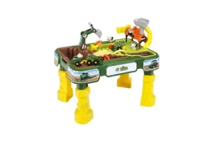 Klein Toys John Deere zand- en waterspeeltafel - 2in1 boerderij - incl. afneembare bassins voor zand en water - 64x46x60 cm - groen geel
