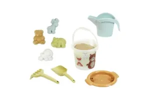 Klein Toys Little Foot dierenwereld zandset - zandemmer, zeef, handschep, handhark, gieter en dierenwereld vormpjes - gerecycled plastic - multicolor