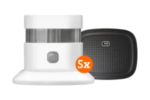 KlikAanKlikUit Rookmelder ZSDR-850 (3 jaar) 5-Pack + Smart Bridge
