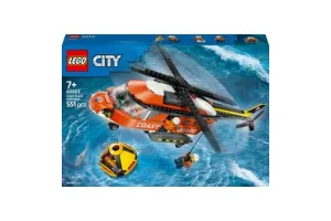 LEGO(R) City Kustwacht Helikopter - Bouw- en Speelset - Hulpdienstvoertuig - Speelgoed voor Jongens, Meisjes en Kinderen Vanaf 7 Jaar - Rollenspelset met Haaienfiguur - Cadeautip voor Kinderverjaardagen - 60503