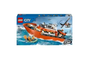 LEGO(R) City Kustwacht Reddingsboot met Helikopter - Fantasierijke Speelset voor Kinderen - Speelgoed met Drijvende Boten en Reddingshelikopter - Cadeau voor Jongens en Meisjes Vanaf 7 Jaar - 60504