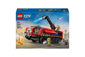 LEGO(R) City Luchthaven Brandweertruck - Reddingsvoertuig - Modelbouwset voor Jongens en Meisjes Vanaf 7 Jaar - Speelgoedvoertuig voor Blusoperaties met 4 Minifiguren van Brandweerlieden - Cadeautip voor Kinderverjaardagen - 60499