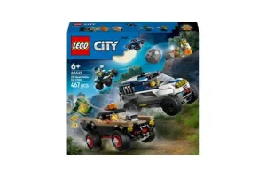 LEGO® City Offroad Politieachtervolging Voertuigset, Cadeau voor Kinderen Vanaf 6 Jaar met Terreinwagen, Quad, Drone, Pick-Uptruck, Minifiguren van Politieagenten en Boeven 60449