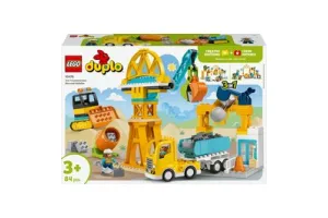 LEGO(R) DUPLO(R) Town 3-in-1 Bouwplaats en Voertuigen - Bouwplaatsset met Cementmolen, Kraan en Kiepwagen - Educatief Peuterspeelgoed - Stimuleer Kritisch Denken - Vanaf 3 Jaar - 10476