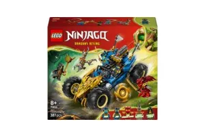 LEGO(R) NINJAGO(R) Jay's Transformerende Auto - Ninjaset met 5 Minifiguren Inclusief Jay, Nya en Dragon Form Kai - Cadeautip voor Jongens en Meisjes Vanaf 8 Jaar en Autoliefhebbers - 71856