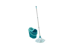 Leifheit Classic mop set complete set - incl. emmer 12 liter - turqouise - grijs