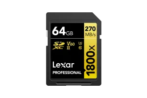 Lexar Professional SDXC 1800x GOLD 64GB 270MB/s