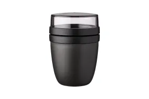 Mepal Lunchpot - 500 + 200 ml - Yoghurt en Muesli beker to go - Geschikt voor vriezer, magnetron en vaatwasser - Ellipse - Nordic black