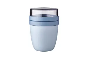 Mepal Lunchpot - 500 + 200 ml - Yoghurt en Muesli beker to go - Geschikt voor vriezer, magnetron en vaatwasser - Ellipse - Nordic blue