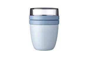 Mepal Lunchpot mini - 300 + 120 ml - Yoghurt en Muesli beker to go - Geschikt voor vriezer, magnetron en vaatwasser - Ellipse - Nordic blue