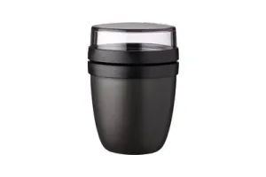 Mepal Lunchpot mini - 300 + 120 ml - Yoghurt en Muesli beker to go - Geschikt voor vriezer, magnetron en vaatwasser - Ellipse - Nordic black