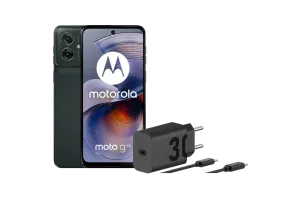 Motorola Moto G55 256GB Zwart 5G + Motorola Oplader 30W Zwart + Usb C Kabel