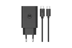 Motorola Power Delivery Oplader 68W Zwart + Usb C Kabel 1m Zwart Kunststof
