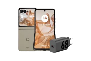 Motorola Razr 50 256GB Beige 5G + Motorola Oplader 30W Zwart + Usb C Kabel 1m Zwart