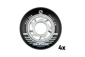 Nijdam Inline Skate Wielen Set - 72x24 mm - 4st - Black/Zwart