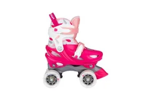 Nijdam Rolschaatsen Verstelbaar - Feather Drops - Roze - Maat 29-32