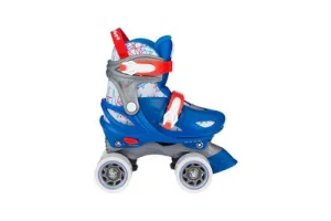 Nijdam Rolschaatsen Verstelbaar - Geo Metricker - Blauw/Rood/Wit/Zilvergrijs - 33-36