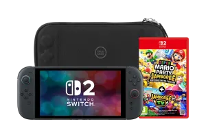 Nintendo Switch 2 + Super Mario Party Jamboree + BlueBuilt Beschermhoes