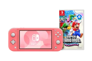 Nintendo Switch Lite Koraal + Super Mario Bros. Wonder + Beschermhoes