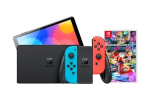 Nintendo Switch OLED Blauw Rood + Mario Kart 8 Deluxe
