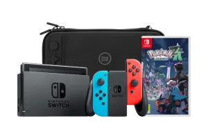 Nintendo Switch Rood/Blauw + Pokemon Legends: Z-A + BlueBuilt Beschermhoes