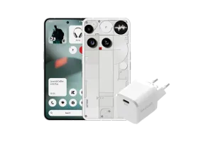 Nothing Phone (3) 512GB Wit 5G + BlueBuilt Oplader met Usb C Poort 45W Wit