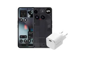 Nothing Phone (3) 512GB Zwart 5G + BlueBuilt Oplader met Usb C Poort 45W Wit