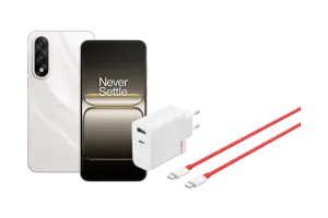 OnePlus Nord 5 256GB Wit 5G + OnePlus SuperVOOC Oplader 80W met 2 Poorten + Usb C kabel