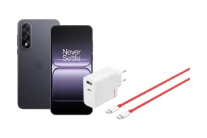 OnePlus Nord 5 256GB Zwart 5G + OnePlus SuperVOOC Oplader 80W met 2 Poorten + Usb C kabel